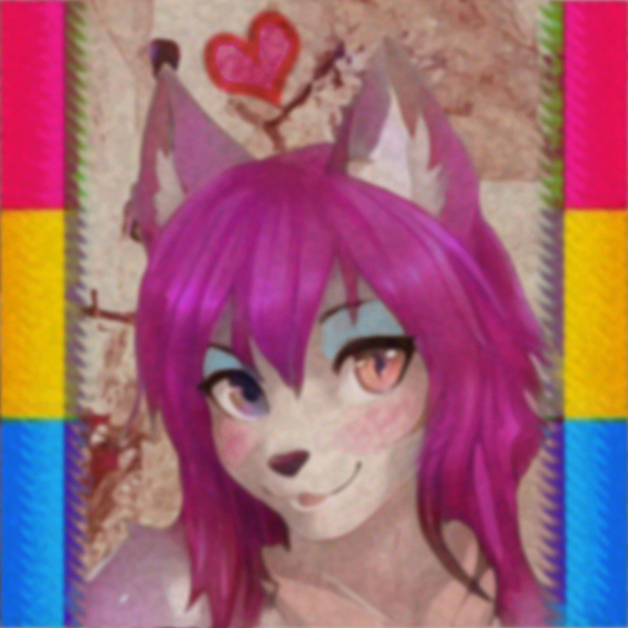 Mung with heavy blue makeup