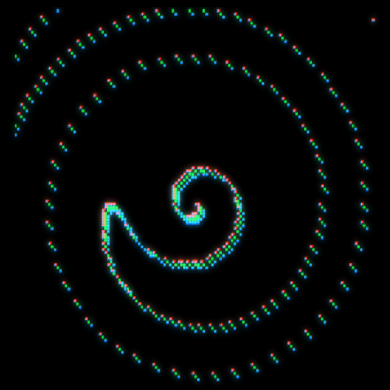 pixel spiral