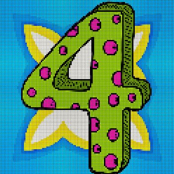 What is behind four?